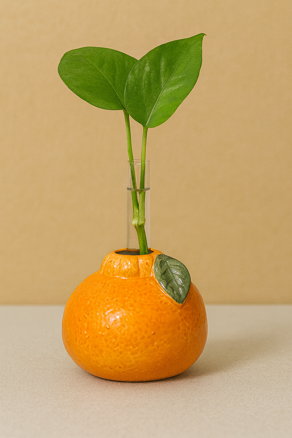 Mandarin Orange Flower Vase