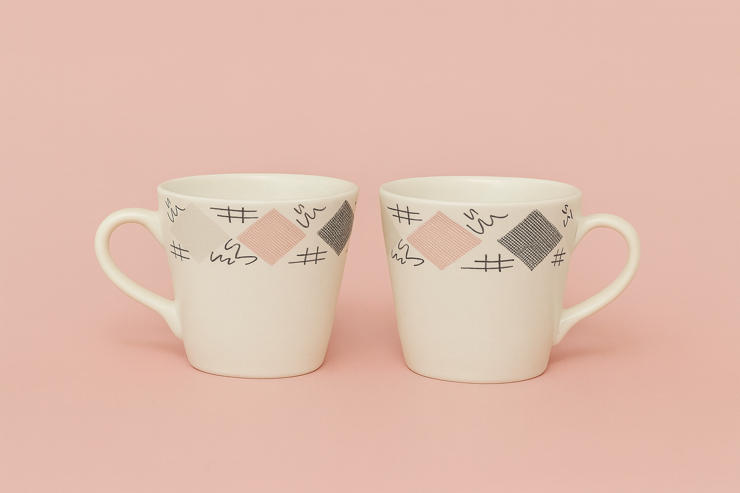 Tea Cups-Abstract Art (set of 2)