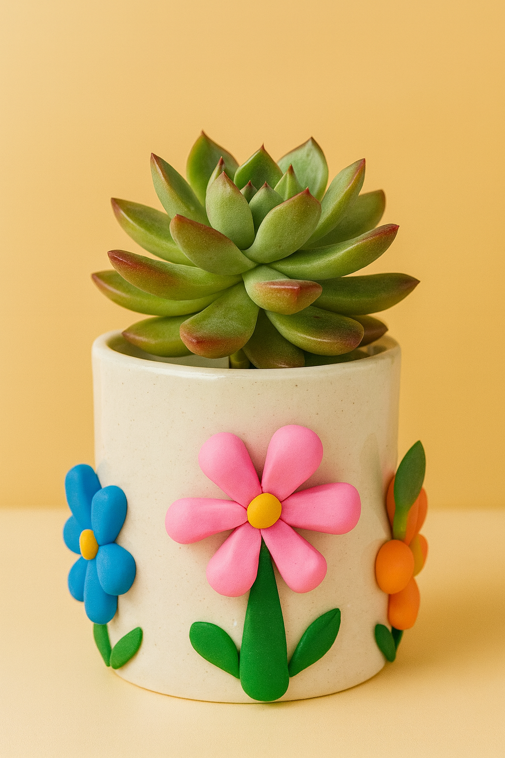 Bloom Indoor Planter with Clay Art
