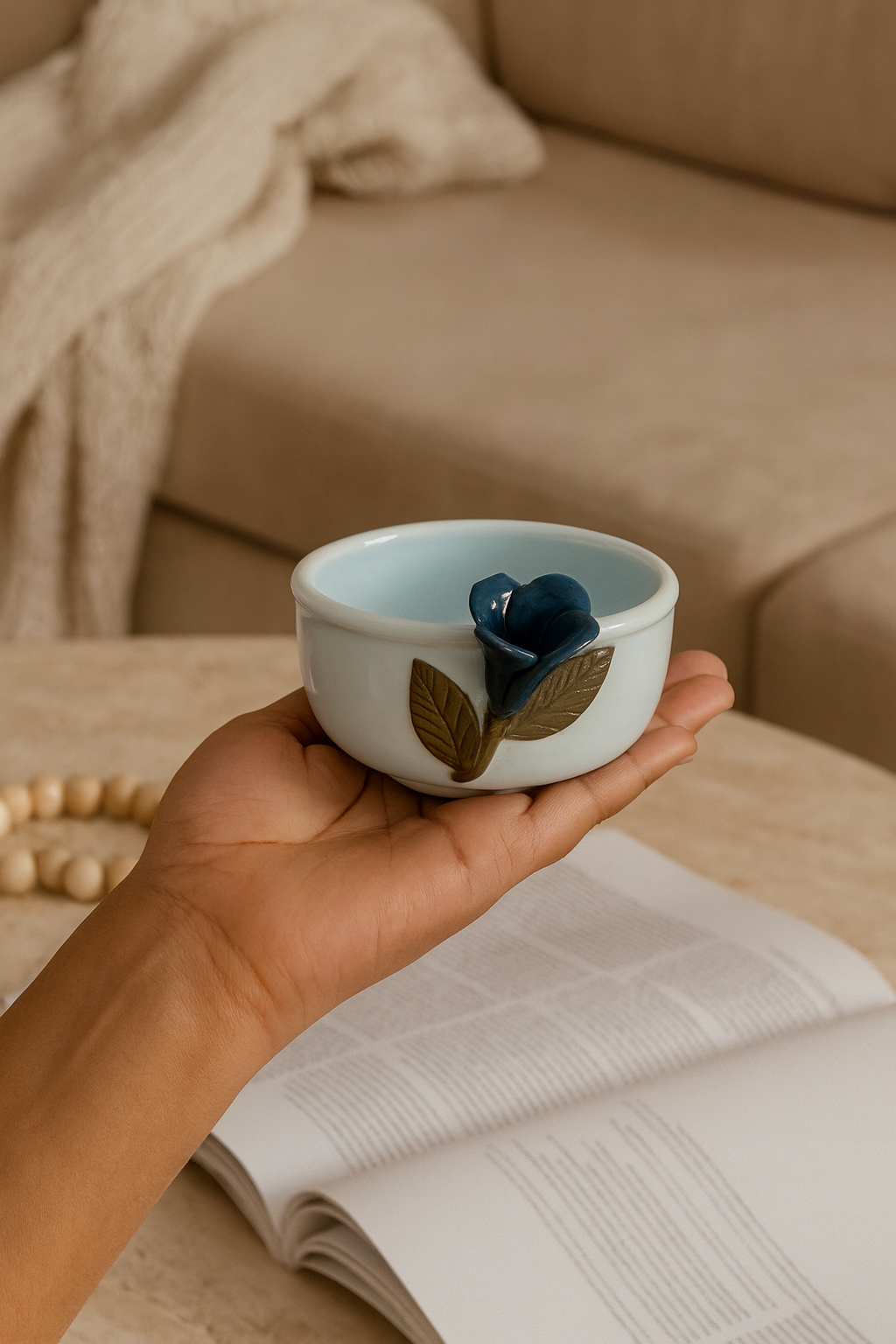 Blue Rose Dip Bowls (Set of 2)