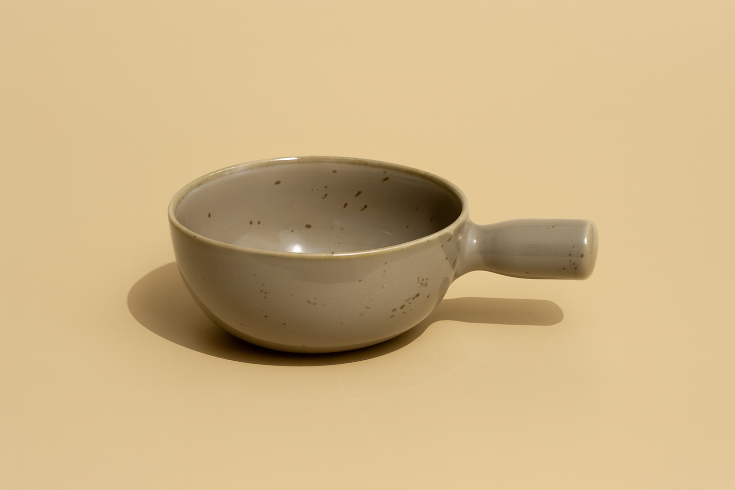 Grey Ceramic Bowl with Handle