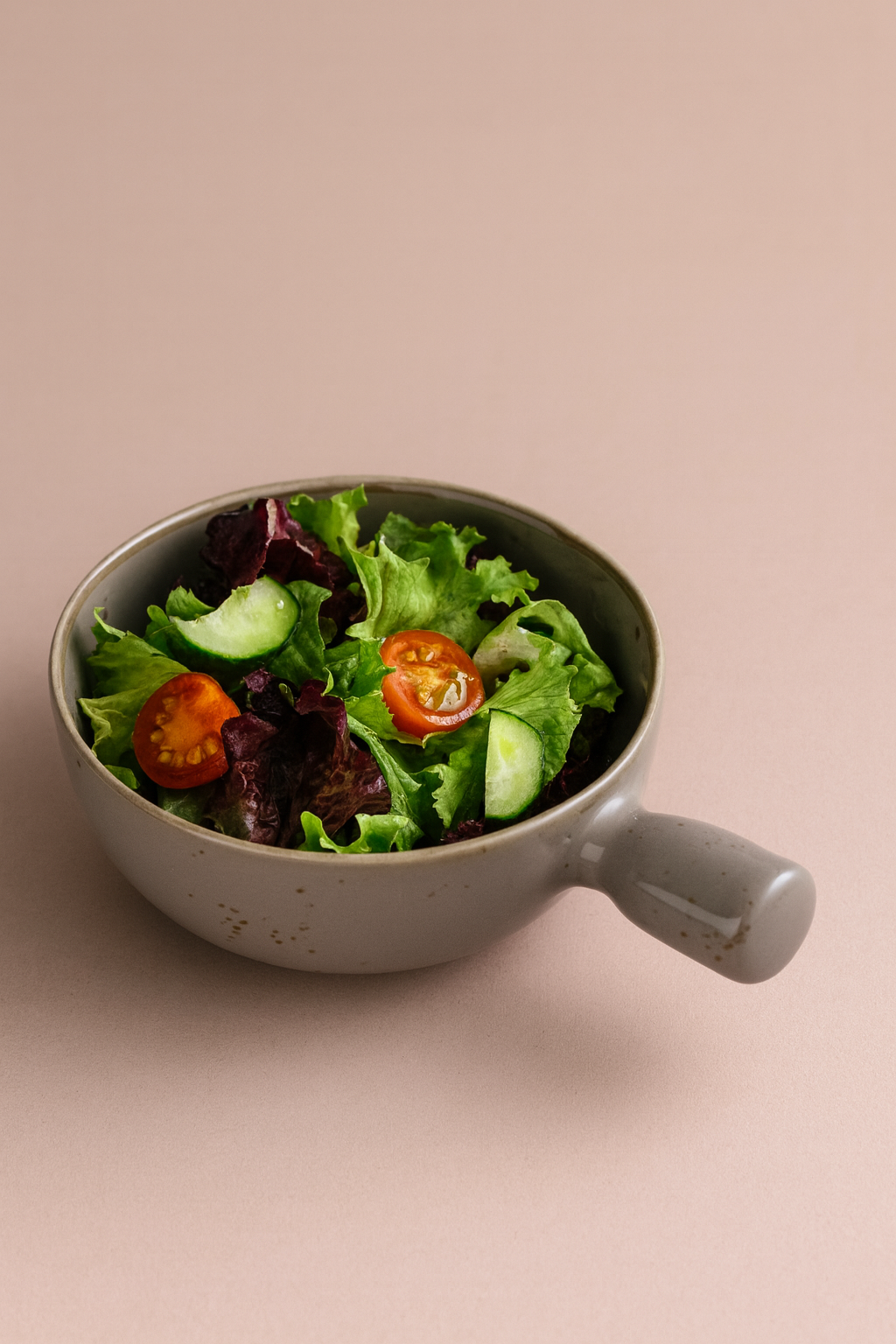 Grey Ceramic Bowl with Handle