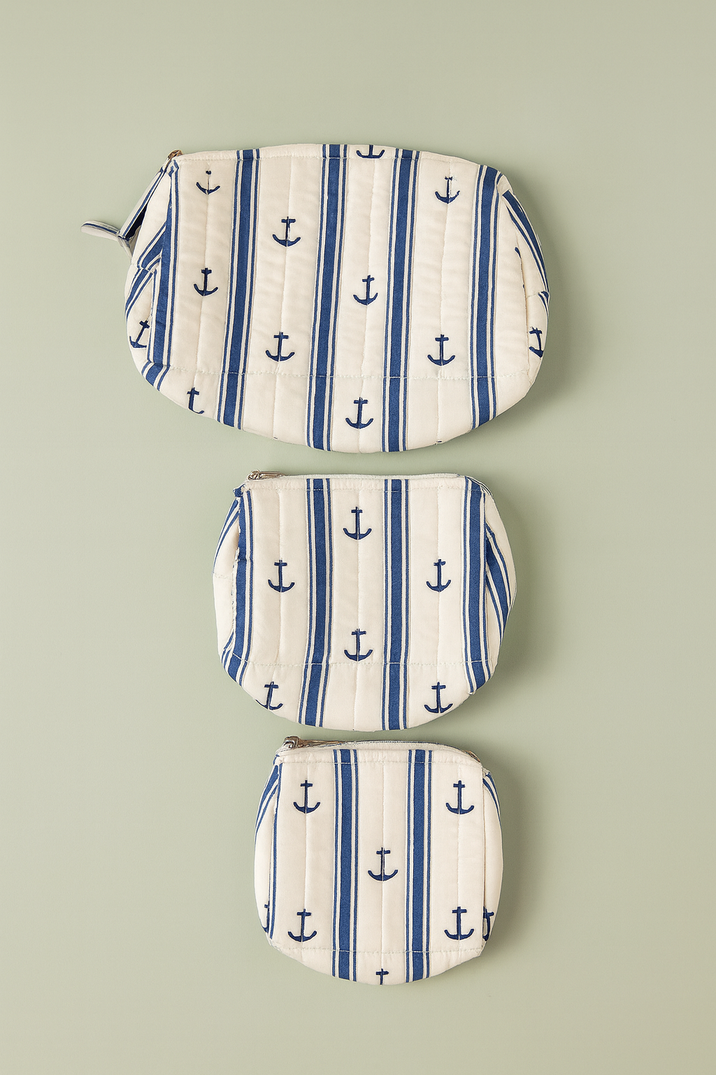 Handcrafted Multipurpose Pouch - Anchor Theme (Set of 3)