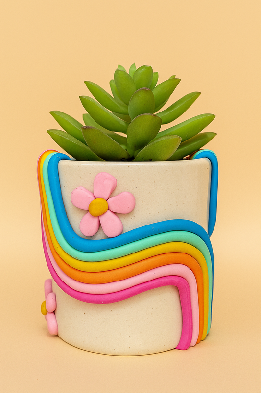 Unicorn Dreams Indoor Planter with Clay Art